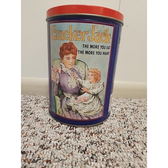 Vintage Cracker Jack Tin Can 1992 Container Limited Edition Third in Series - Picture 2 of 8